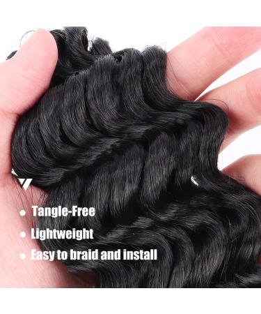 Ocean Wave Deep Twist Crochet Hair 14 Inch - 8 Packs Natural Black Synthetic Braiding Hair Extensions - ToyoTree - Buy Online on GoSupps.com