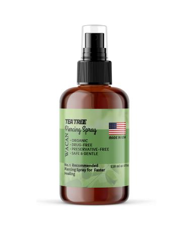 WACAN Fast-Healing Tea Tree Piercing Spray Solution Organic Essential Oil with Natural Sea Salts and Vitamins Solution Aftercare (4 OZ, Personal Size) - Buy Online on GoSupps.com