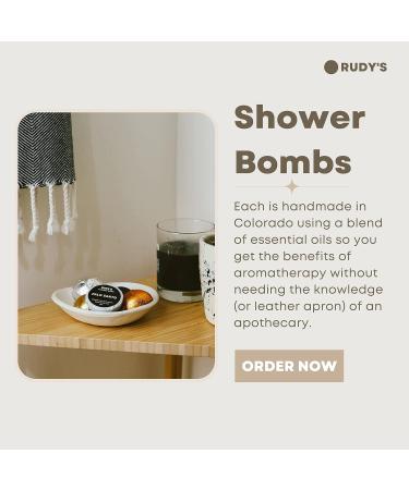 RUDY's Palo Santo Shower Bombs - Aromatherapy Shower Steamers with Natural Ingredients & Essential Oils (5 Count) - Buy Online on GoSupps.com