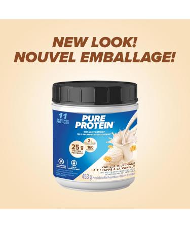 Pure Protein Whey Protein Powder - High Protein (25 g/scoop) Low Sugar (2 g/scoop) Gluten Free - Fast-Acting Formula Vanilla 453g (Packaging May Vary) Vanilla 453 g (Pack of 1) - Buy Online on GoSupps.com