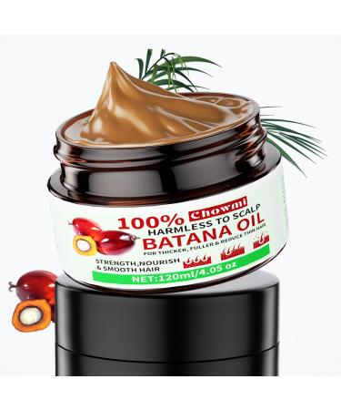 Pure Raw Batana Oil for Hair Growth - Unrefined Dr. Sebi Formula from Honduras - Promotes Hair Thickness for Men & Women Brown