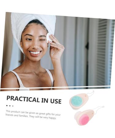 FRCOLOR Pack of 8 Double-Sided Facial Cleansing Brush Face Scrub Scrubber Silicone Facial Cleanser Handle Facial Brush Bathroom Accessories Painted - Buy Online on GoSupps.com