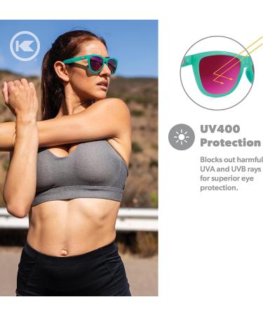 Knockaround Premiums Sport Polarized Running Sunglasses | Aquamarine/Fuchsia - Buy Online on GoSupps.com