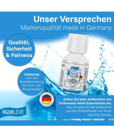 PUR & Safe Chlorine-Free Drinking Water Supply - Inactivate Germs & Bacteria | Emergency Water Treatment for Motorhome Caravan Camping Outdoor Survival | 100ml Treats 1000L - Buy Online on GoSupps.com