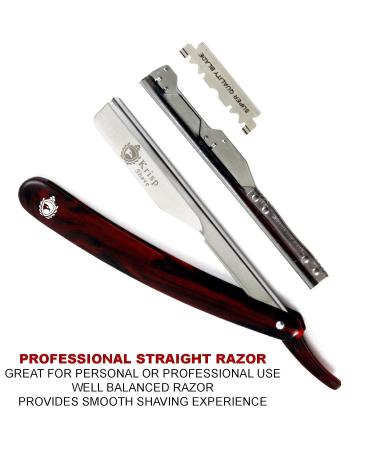 Krisp Beauty Classic Straight Edge Barber Razor - Professional Shavette for Close Shaving | Salon Quality Men's Beard Grooming with 10 Blades - Buy Online on GoSupps.com