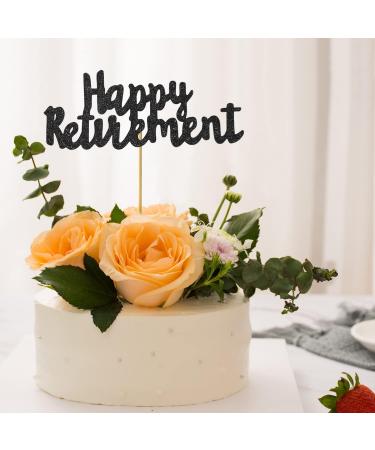 Glitter Happy Retirement Cake Topper Retirement Cake Decoration Retired Cupcake Toppers for Retirement Party Cake Decoration Supplies Men Women Y7TXCP (black) - Buy Online on GoSupps.com