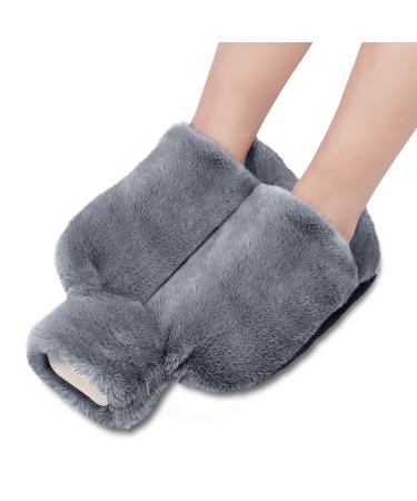 MIIKUU Foot warmer heat bottle 2l foot warmers without electricity 2 in 1 foot heat bottle for feet Comfortable heating levers Warming foot heating foot sac Foot heater for women/adults - 38x32cm gray 38x32cm gray