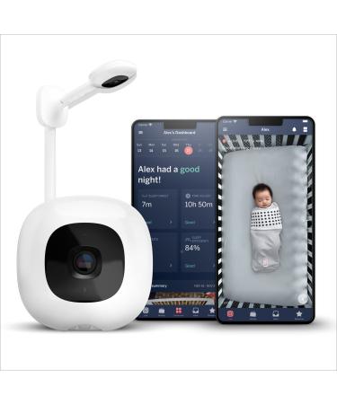 Nanit Pro Smart Baby Monitor & Wall Mount  Wi-Fi HD Video Camera, Sleep Coach and Breathing Motion Tracker, 2-Way Audio, Sound and Motion Alerts, Nightlight and Night Vision, Includes Breathing Band White Pro Camera & Wall Mount