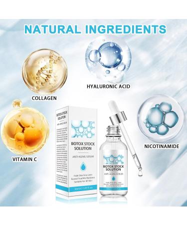 Stock Solution Bo-Tox Face Serum Anti-Aging Serum Bo-Tox Stick Solution with Vitamin C and E Reduces Fine Lines and Wrinkles Firms and Strengthens the Face (30ml) - Buy Online on GoSupps.com