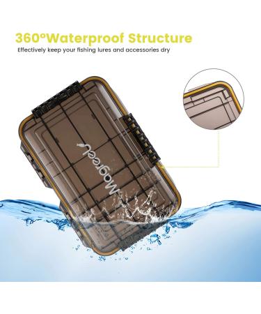 Waterproof Fishing Tackle Box with Transparent Tea-Colored Trays - 3600 Tackle Storage Organizer with DIY Dividers | 1 Pack or 2 Pack | 10.6x7.1x1.9inch - Buy Online on GoSupps.com
