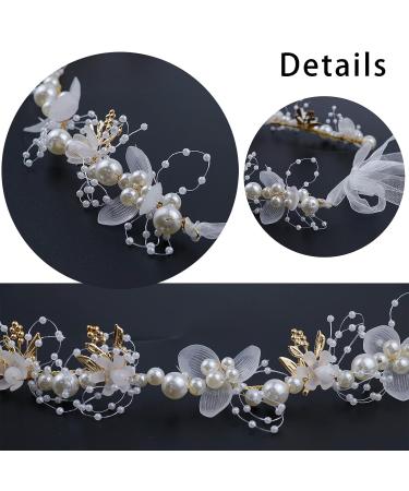 Wedding Flower Girl Headpiece Set | Bridal Hair Vines | Princess Hair Accessory | Rhinestone Pearl Headband for Women & Girls | Perfect for Communion, Wedding, Prom & Photography - Buy Online on GoSupps.com