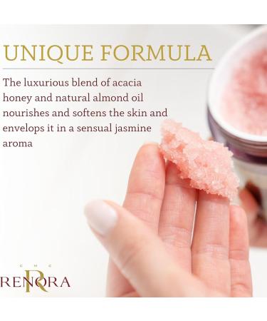 Renora | Natural Body Scrub| Sugar Touch | Exfoliating Body Scrub Soft and Moisturised Skin | Natural ingredients Sugar Jasmine Acacia Honey and Almond Oil | All Skin Types | 200 ml - Buy Online on GoSupps.com