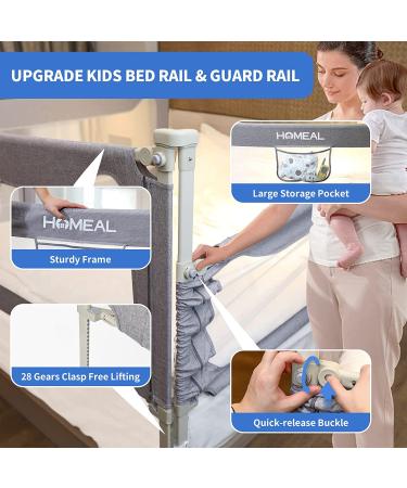 HOMEAL Extra Tall Toddler Bed Rail Guard - Grey 78.7 - Fits Twin, Queen, King Size Mattress - Infant Safety Guardrail - Buy Online on GoSupps.com