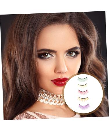 POPETPOP 5 Pairs Colored False Eyelashes Adhesive Eyelash Costumes Eyelashes Natural Eyelashes Faux Lashes Faux Eyelashes Halloween Lashes False Lashes Mermaid Fluffy 3d Imitation - Buy Online on GoSupps.com