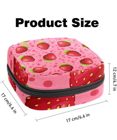 Muooum Women's Menstrual Bag - Zipper Flip Bag for Tampons - Strawberry & Dots Design - Stylish Functional Accessory for Girls - Buy Online on GoSupps.com
