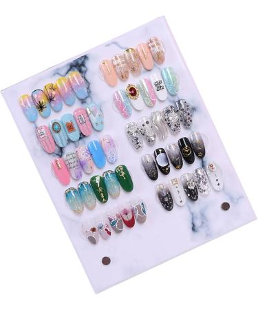 Ruiqas Nail Art Showing Prional Salon Magnetic Marble Nail Art Display False Nail Tips Sample Display Practice 2 acrylic false tip display stand rack magnetic marble nail art display acrylic nail - Buy Online on GoSupps.com