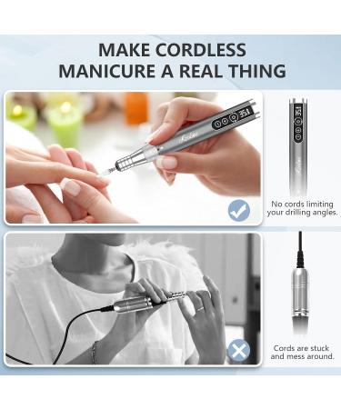 Wireless Nail Milling Machine - 35000 RPM Electric Nail Cutter Set for Gel Nails - Professional & Beginner Friendly with Ceramic Bits - Buy Online on GoSupps.com
