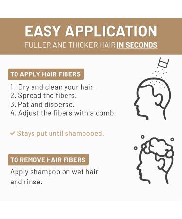 Keratin Hair Fibers for Men & Women - Instant Thicker & Fuller Hair Black 15g | Fill Fine or Thinning Hair - Buy Online on GoSupps.com