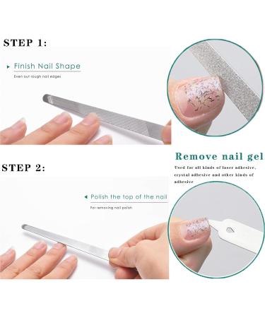 4PC 8 Diamond Dust Nail File - Stainless Steel Nail Dresser - 9 Inch - Buy Online on GoSupps.com