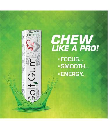 Golf Gum by Liquid Core - 80mg Natural Caffeine Energy for Golfers - Sugar-Free & Aspartame-Free Caffeine Gum - Enhanced Focus & Better Score - Buy 5 Packs - Buy Online on GoSupps.com
