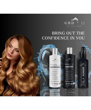 Hair Growth Shampoo Conditioner & Hair Serum by GRD Hair UK Biotin Argan Oil Allantoin Rosemary Niacinamide Lupin. Male & Female Hair Loss Products. Folic + : Moisture + : Growth + - Buy Online on GoSupps.com