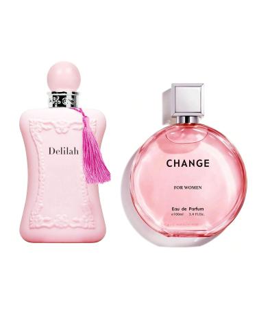 Women's Delilah&Change Women Perfume Set Romantic Floral Scent Eau De Parfum Spray for Women 3.4 Fl Oz Each Bottle Daily Used Fragrance