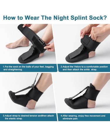 Plantar Fasciitis Night Splint Sock - Gentle Foot Support for Pain Relief Heel Pain & Achilles Tendonitis - International Shipping Available - Buy Online on GoSupps.com