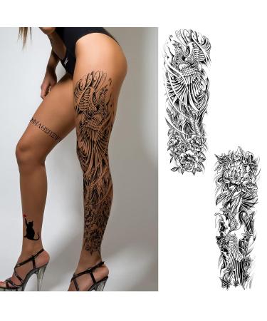 PADOUN Temporary Sleeve Tattoos - 8-Sheet Large Flower Fish Snake Designs for Men and Women - Buy Online on GoSupps.com