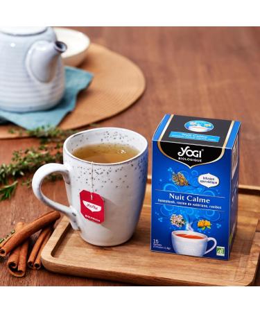 Yogi Organic Calm Night 100% Organic Honeybush Valerian and Rooibos Infusion 15 Heat-sealed and Staple-free Sachets 27g - Buy Online on GoSupps.com