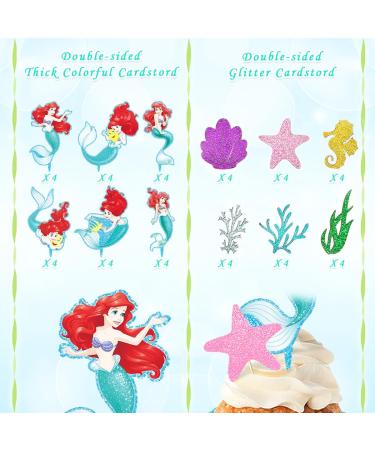 Party Supplies for Ariel Cupcake Toppers Girl Theme Birthday Brightness Supplies Favors 48 counts - Buy Online on GoSupps.com