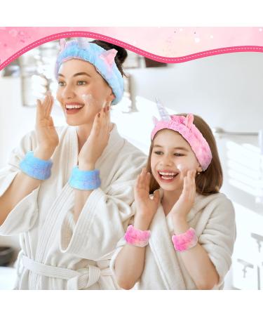 Yunlly 9 Pcs Cute Unicorn Spa Face Washing Headband Wristband Set - Makeup & Skincare Headbands for Girls - Buy Online on GoSupps.com