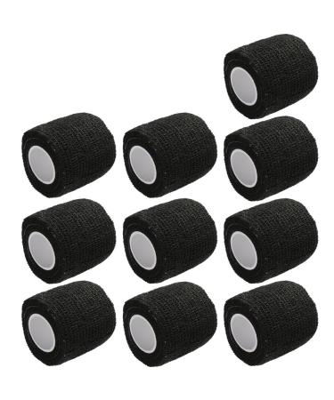 ESUPPORT 2 Inches X 5 Yards Self Adherent Cohesive Wrap Bandages Strong Elastic First Aid Tape for Wrist Ankle Pack of 10 Black