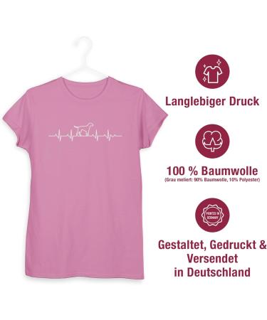 Shirtracer Women's T-Shirt - Heartbeat Dog Design - Perfect Gift for Dog Owners - Pink M - Buy Online on GoSupps.com