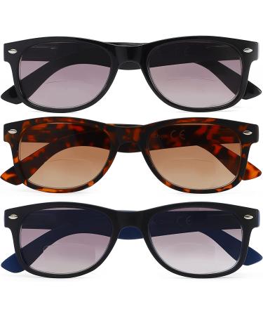 Bifocal Sunglasses for Women Reader Glasses 3 Pack - Spring Hinge, 3 Colors - 1.5x Magnification - Buy Online on GoSupps.com