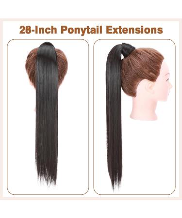 Tess Ponytail Extension 60 cm - Dark Brown (#2A) Smooth Braid Hairpiece - 90g Long Hair Extension - Buy Online on GoSupps.com