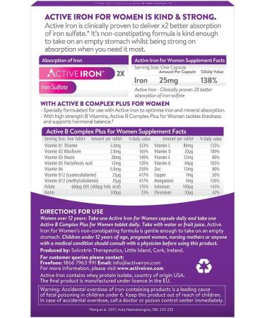 Active Iron for Women: Non-Constipating High Potency Capsules + Multivitamin Tablets - Boosts Immune System - Buy Online on GoSupps.com