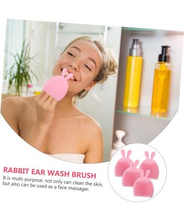 OHPHCALL 4pcs Rabbit Ears Facial Brush Face Wash Massager Facial Cleansing Tool Wash Face Skin Care Brush Face Washing Brush Face Scrub Pink Silica Gel Miss Portable Pore brush 7.5x7.5cm - Buy Online on GoSupps.com