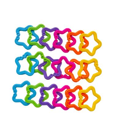 Warelt cake fairy stroller chain/bite ring for babies BPA free.Ideal for gripping feeling keys and as a bite ring.Also used as a breed chain game arch chain or on the go.(neon)
