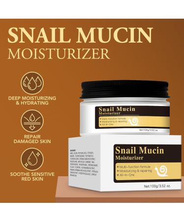 Snail Mucin Face Cream - Moisturiser Face Women - Snail Mucin Moisturiser - Face Moisturizer for Women - Long Lasting Moisturiser - Deep & Intense Hydration for Dry Skin - Mucin Secretion Filtrate 92% - Buy Online on GoSupps.com