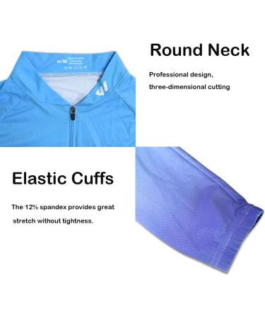Wulibike Women's Long-Sleeved Cycling Jersey - Breathable Blue Gradient Road Bike Jersey with 3 Back Pockets | International Shipping Available - Buy Online on GoSupps.com