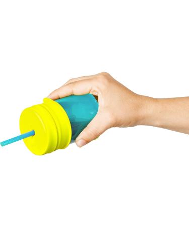Boon SNUG Straw with Cup - Blue/Orange/Green | Kids Spill-Proof Sippy Cup - Buy Online on GoSupps.com