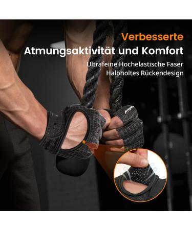 Atercel Fitness Gloves for Men & Women - Full Hand Padding Training & Sports Gloves for Gym Weightlifting & Cycling - Black M - Buy Online on GoSupps.com