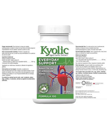 Kyolic - Aged Garlic Extract Supplements - Formula 100 Everyday Support 300mg 360 Capsules - Odorless Garlic Pills - Supports Overall Wellness Unflavored 360 count (Pack of 1) - Buy Online on GoSupps.com