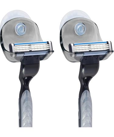 MyGadget 2x Suction Cup Razor Holder - No Drill Bathroom/Shower Wall Bracket - Black Shaving Stand for Glass & Tiles - Buy Online on GoSupps.com