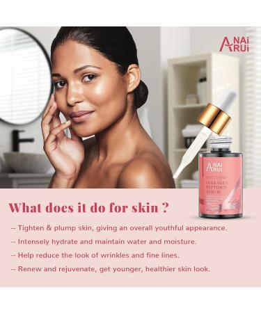 ANAiRUi Collagen Peptide Serum for Face with Hyaluronic Acid | Targets Fine Lines & Wrinkles | Plumps and Firms Skin | Anti-aging Collagen Serum for Face & Neck 30ml - Buy Online on GoSupps.com