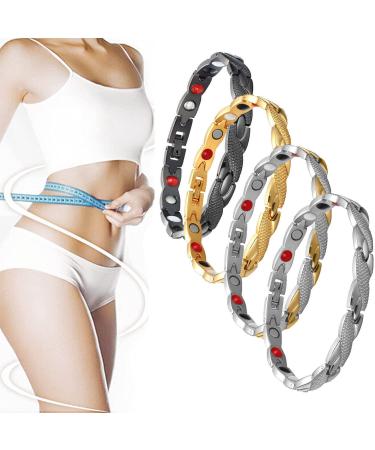 3rd Generation Magnetic Lymph Detox Bracelet Weight Loss Lymph Drainage Magnetic Bracelet Ultra Strength Magnetic Therapeutic Slimming Bracelet Anti-Fatigue Healing Bracelet (4 Pcs-Mixed)