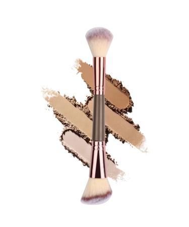 Hoxfly Foundation Makeup Brush Double Ended Makeup Brush Blush Brush Contour Brush Dense Bristles Soft Makeup Brush for Foundation Contouring Blush Concealer Powder Highlight