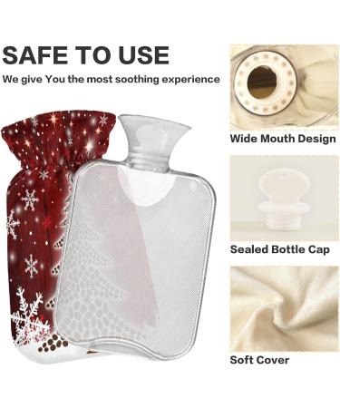 Snowflakes Christmas Tree Hot Water Bottle - 1L Pain Relief & Bed Warmer for Women | Cozy Cover Included - Buy Online on GoSupps.com