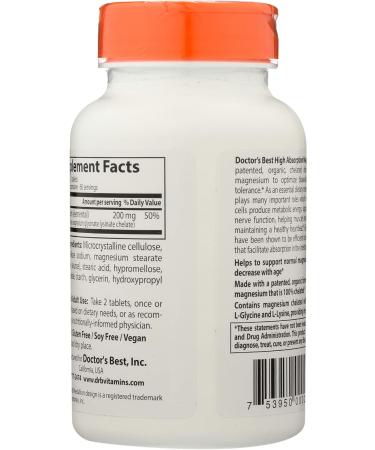 Doctor's Best Magnesium 120 Tablets - Essential Supplement for Optimal Health - Buy Online on GoSupps.com