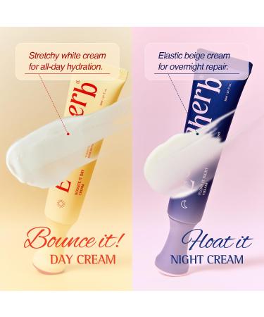 ESSENHERB Day to Night Routine Program 24H K Beauty Skincare Set with Bounce It Day Cream & Float It Night Cream Vegan Korean Moisturizer Duo for Hydration Firming & Wrinkle Care (1.01oz&1.o1oz) - Buy Online on GoSupps.com